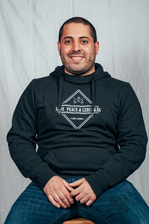 Hoodie „Love, Peace & Leberkäs“